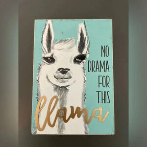No Drama For This Llama Art Decor Art Box 5X7